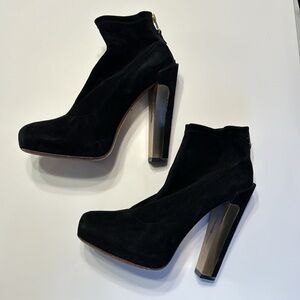 Brian Atwood Edeline Black Suede Ankle Boots Size 8